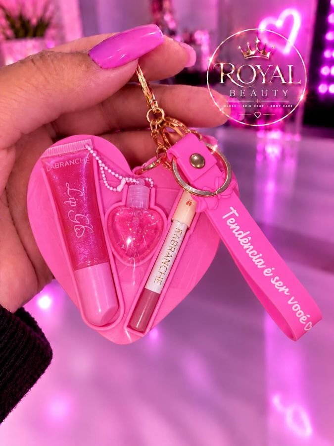 Kit Gloss Chaveiro Coração